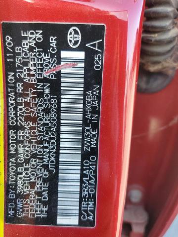 JTDKN3DU2A5089681 - 2010 TOYOTA PRIUS Rot Foto 12