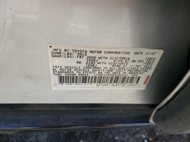 JT3GP10V5W7030143 - 1998 TOYOTA RAV4 银色 照片 13