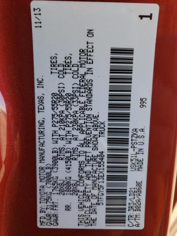 5TFGY5F13EX155404 - 2014 TOYOTA TUNDRA CREWMAX PLATINUM Rot Foto 12