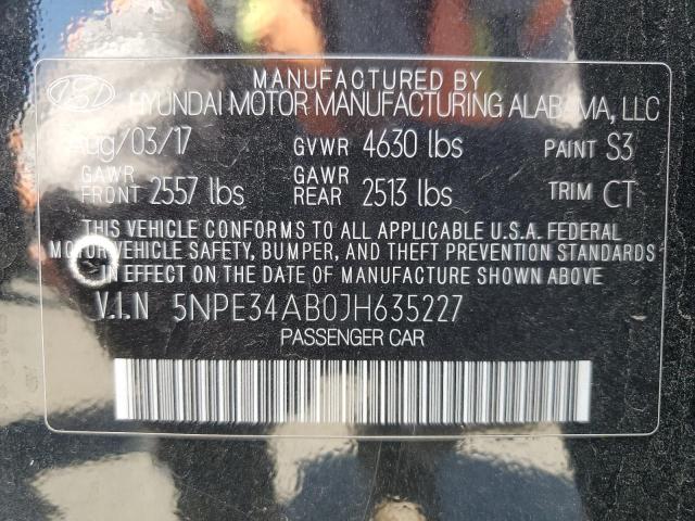 5NPE34AB0JH635227 - 2018 HYUNDAI SONATA SPORT BLACK photo 13