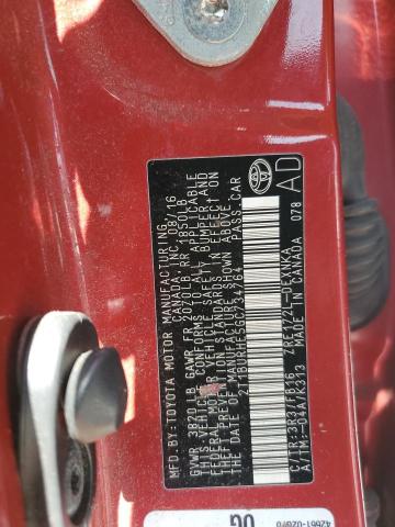 2T1BURHE5GC734764 - 2016 TOYOTA COROLLA L BROWN photo 12