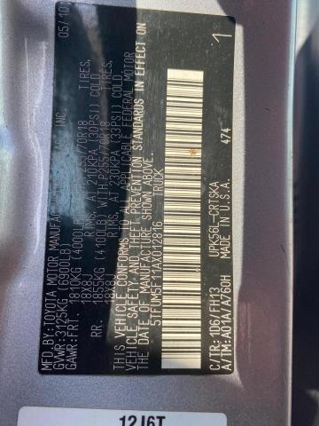 5TFUM5F11AX01281 - 2010 TOYOTA TUNDRA DOUBLE CAB SR5 CHARCOAL photo 10