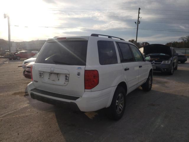 2HKYF18674H603715 - 2004 HONDA PILOT EXL WHITE photo 4