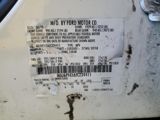 MAJ6P1CL6JC234411 - 2018 FORD ECOSPORT SES Weiß Foto 14