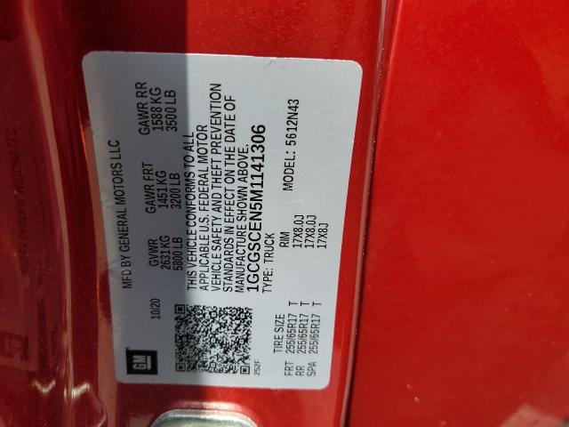 1GCGSCEN5M1141306 - 2021 CHEVROLET COLORADO LT RED photo 12