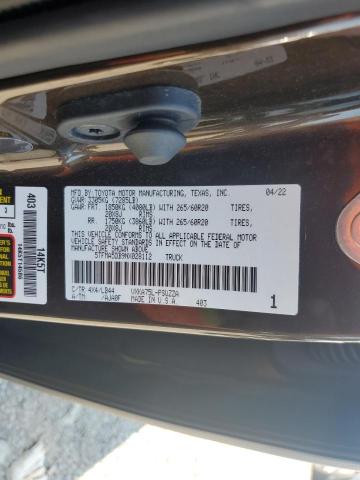 5TFMA5DB9NX028112 - 2022 TOYOTA TUNDRA CREWMAX PLATINUM Braun Foto 12