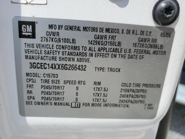 3GCEC14XX6G266432 - 2006 CHEVROLET SILVERADO C1500 WHITE photo 12