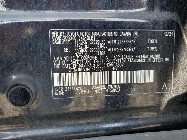 2T3W1RFVXMC170187 - 2021 TOYOTA RAV4 XLE 黑色 照片 14