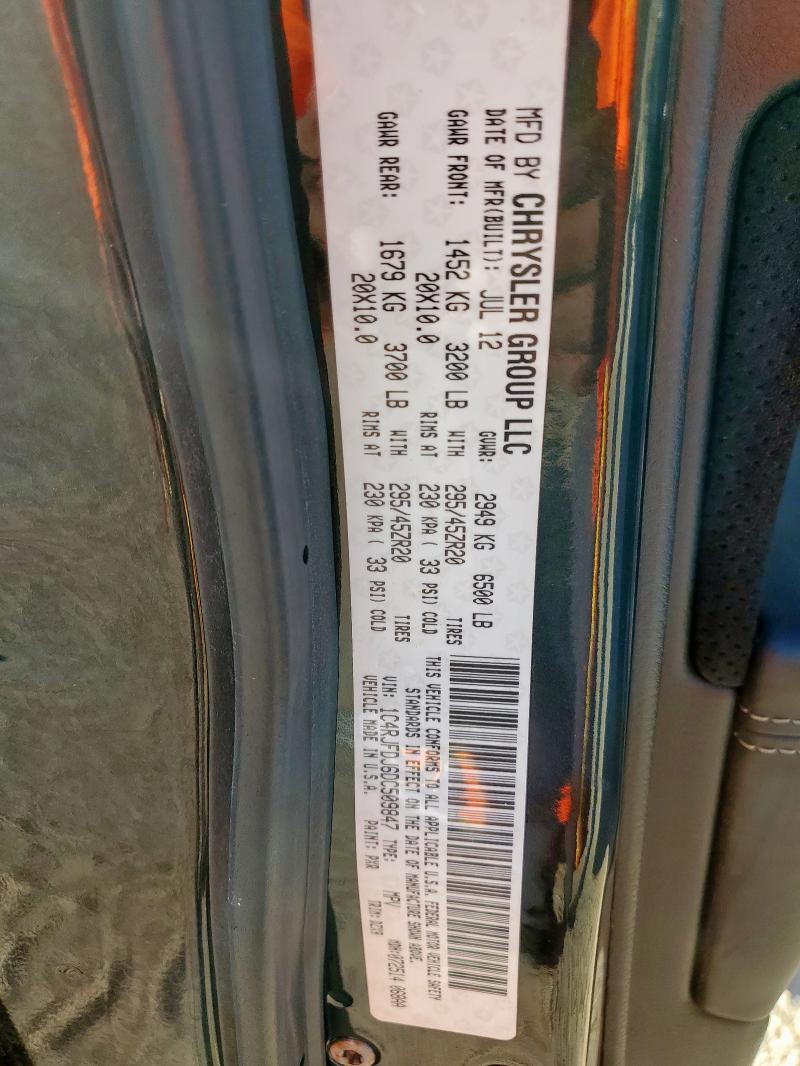 1C4RJFDJ6DC509847 - 2013 JEEP GRAND CHER SRT-8 BLACK photo 14