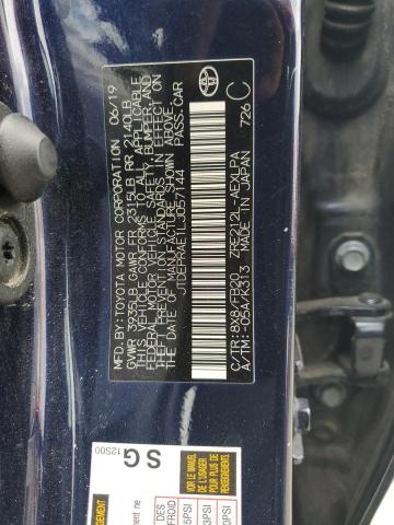 JTDEPRAE1LJ057144 - 2020 TOYOTA COROLLA LE BLUE photo 12