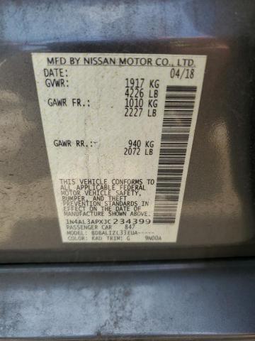 1N4AL3APXJC234399 - 2018 NISSAN ALTIMA 2.5 GRAY photo 12