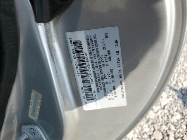 JM1NB353530304949 - 2003 MAZDA MX-5 MIATA BASE SILVER photo 12