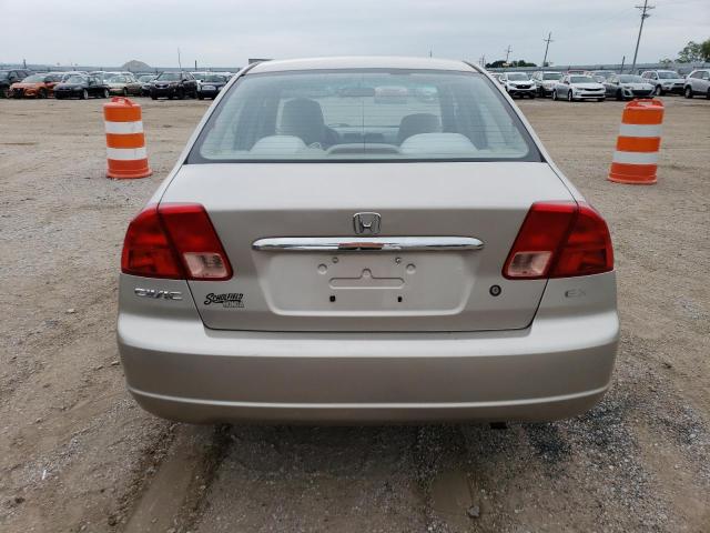 1HGES26771L075800 - 2001 HONDA CIVIC EX BEIGE photo 6