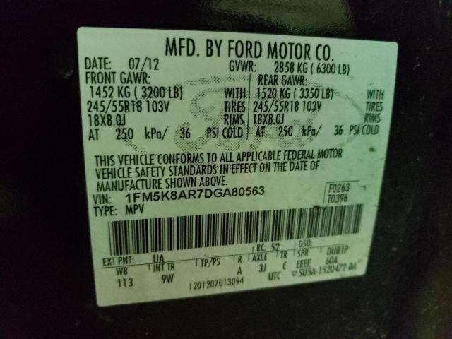 1FM5K8AR7DGA80563 - 2013 FORD EXPLORER POLICE INTERCEPTOR BLACK photo 13