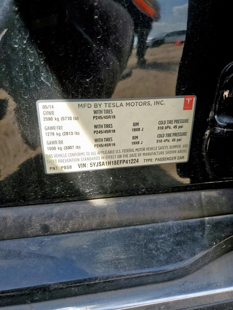 5YJSA1H18EFP41224 - 2014 TESLA MODEL S Qara foto 12