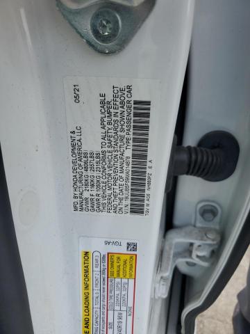 19UUB5F59MA014878 - 2021 ACURA TLX TECH A WHITE photo 12