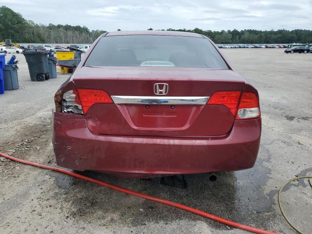 2HGFA16539H364844 - 2009 HONDA CIVIC LX MAROON photo 6