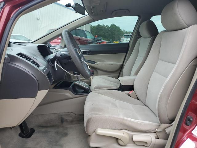2HGFA16539H364844 - 2009 HONDA CIVIC LX MAROON photo 7