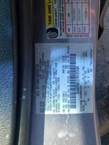 3FAHP08127R125769 - 2007 FORD FUSION SEL GRAY photo 12