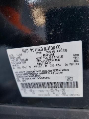 1FM5K8AR7GGB73720 - 2016 FORD EXPLORER POLICE INTERCEPTOR შავი ფოტო 14