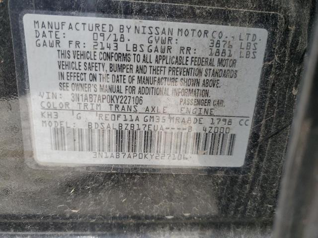 3N1AB7AP0KY227106 - 2019 NISSAN SENTRA S BLACK photo 23