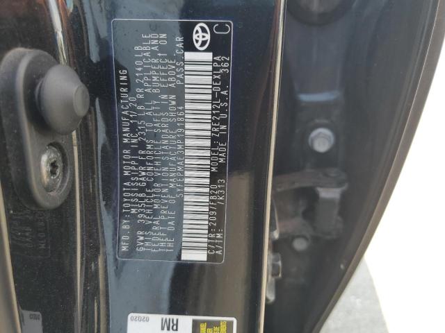 5YFEPMAE3MP191864 - 2021 TOYOTA COROLLA LE თეთრი ფოტო 12