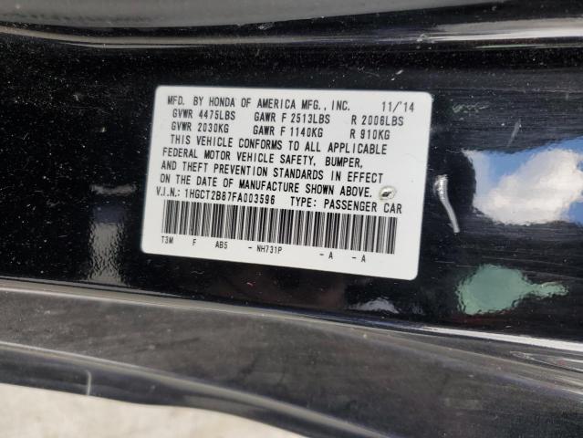 1HGCT2B87FA003596 - 2015 HONDA ACCORD EXL BLACK photo 13