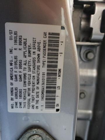 1HGCM56417A101191 - 2007 HONDA ACCORD LX SILVER photo 13