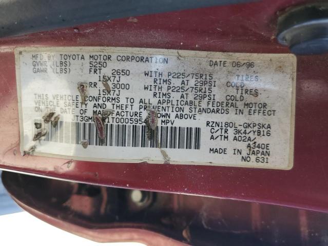 JT3GM84R1T0005954 - 1996 TOYOTA 4RUNNER RED photo 13