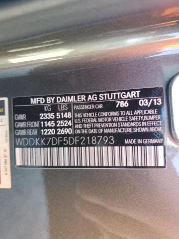 WDDKK7DF5DF218793 - 2013 MERCEDES-BENZ E 550 GRAY photo 12