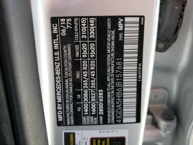 4JGDA5HB6JB157681 - 2018 MERCEDES-BENZ GLE 350 4MATIC SILVER photo 14