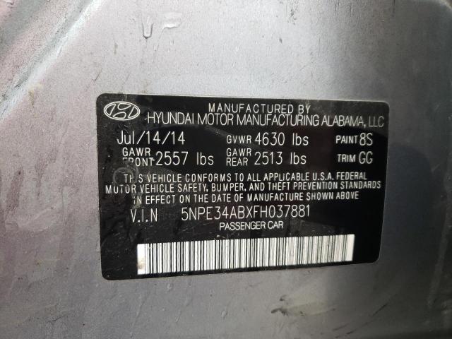 5NPE34ABXFH037881 - 2015 HYUNDAI SONATA SPORT SILVER photo 10