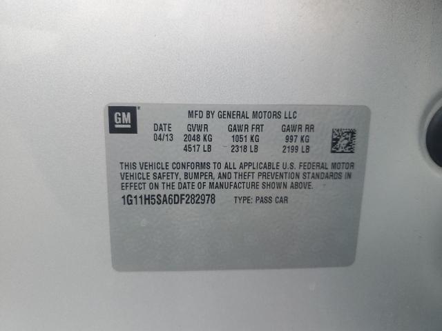 1G11H5SA6DF282978 - 2013 CHEVROLET MALIBU LTZ ვერცხლისფერი ფოტო 12