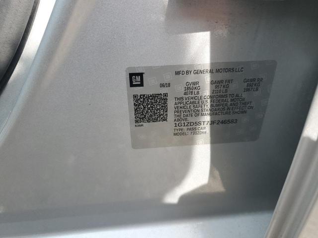 1G1ZD5ST7JF246583 - 2018 CHEVROLET MALIBU LT SILVER photo 12