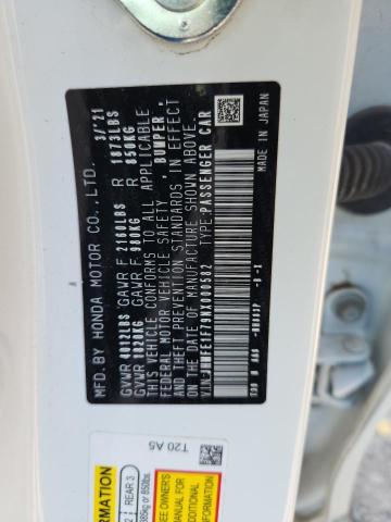 JHMFE1F79NX000582 - 2022 HONDA CIVIC EX WHITE photo 12