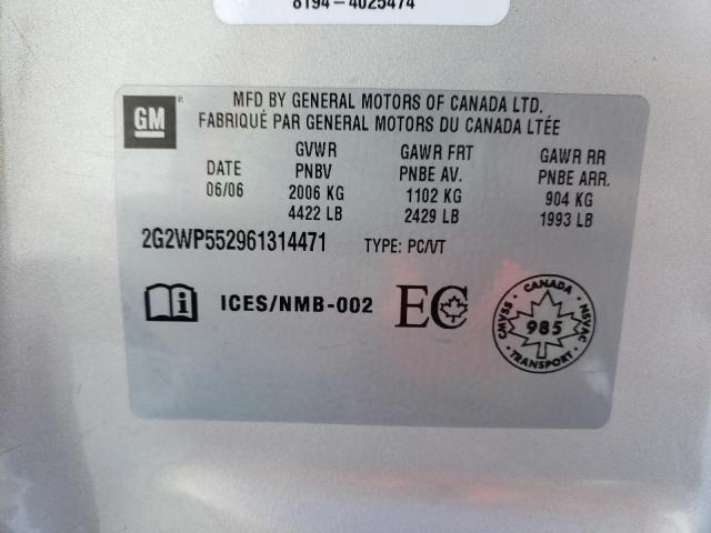 2G2WP552961314471 - 2006 PONTIAC GRAND PRIX 银色 照片 13