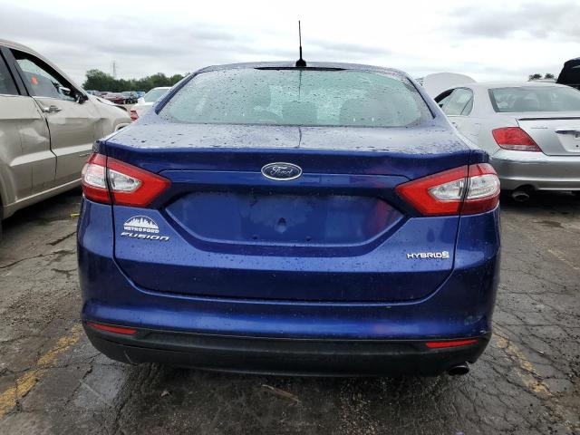 3FA6P0UU2ER368034 - 2014 FORD FUSION S HYBRID BLUE photo 6