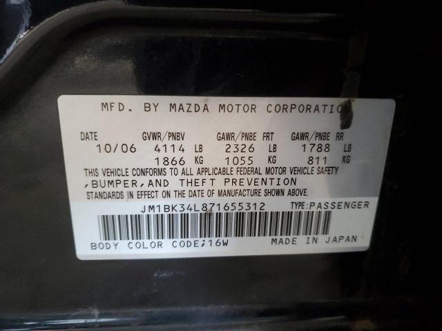 JM1BK34L871655312 - 2007 MAZDA SPEED 3 GRAY photo 12