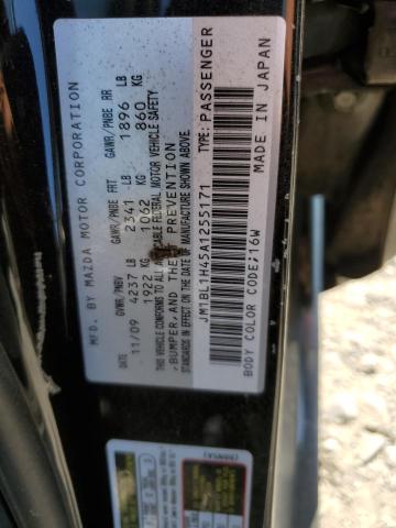 JM1BL1H45A1255171 - 2010 MAZDA SPEED 3 BLACK photo 12