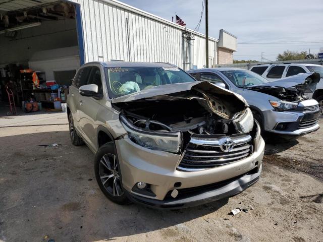 5TDKKRFH8GS139837 - 2016 TOYOTA HIGHLANDER XLE GOLD photo 1