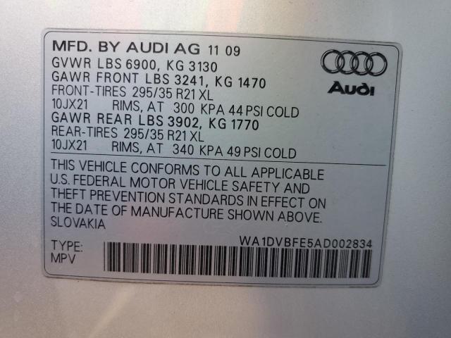 WA1DVBFE5AD002834 - 2010 AUDI Q7 PRESTIGE SILVER photo 14