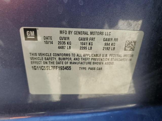 1G11C5SL7FF193455 - 2015 CHEVROLET MALIBU 1LT BLUE photo 12