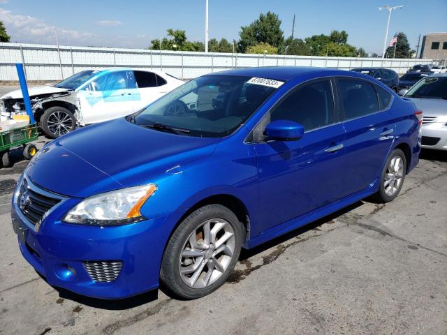 3N1AB7AP1EY296679 - 2014 NISSAN SENTRA S BLUE photo 1