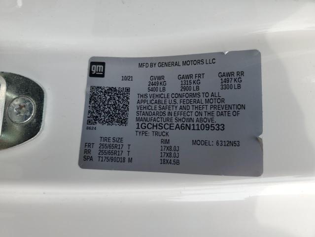 1GCHSCEA6N1109533 - 2022 CHEVROLET COLORADO LT WHITE photo 13