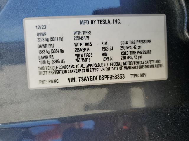 7SAYGDED8PF958853 - 2023 TESLA MODEL Y 灰色 照片 13