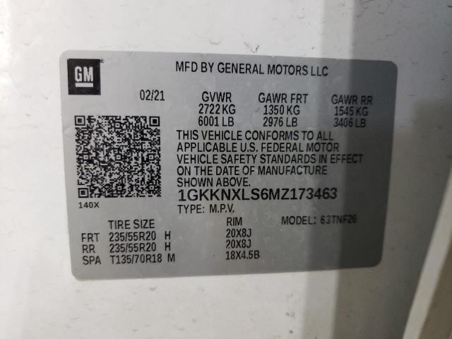 1GKKNXLS6MZ173463 - 2021 GMC ACADIA DENALI WHITE photo 14