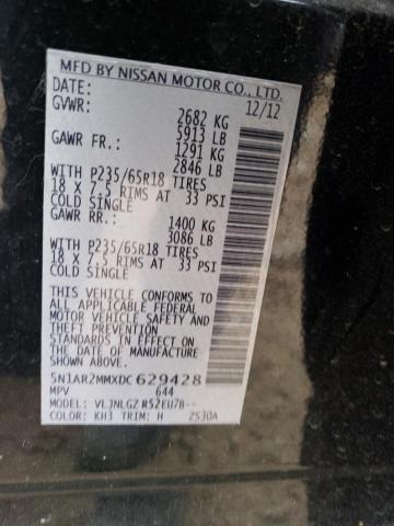 5N1AR2MMXDC629428 - 2013 NISSAN PATHFINDER S 黑色 照片 10