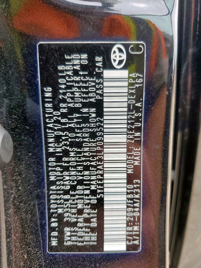 5YFEPRAE3LP099522 - 2020 TOYOTA COROLLA LE Qara foto 13