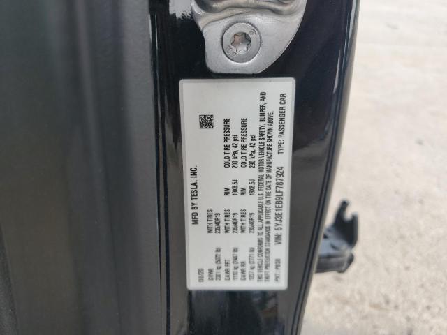 5YJ3E1EB9LF787924 - 2020 TESLA MODEL 3 BLACK photo 13
