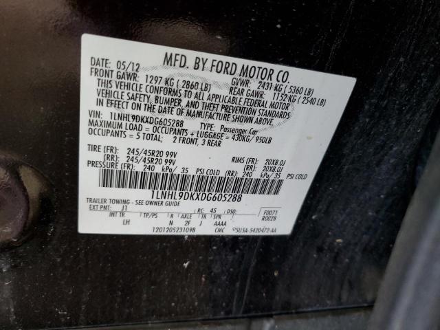 1LNHL9DKXDG605288 - 2013 LINCOLN MKS 棕色 照片 12